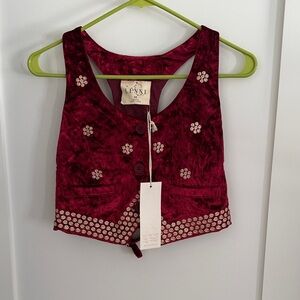 Lenni Burgundy Floral Crop Top